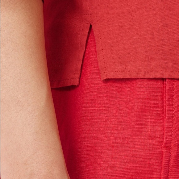 EILEEN FISHER organic handkerchief linen box-top in flame - Picture 3 of 8